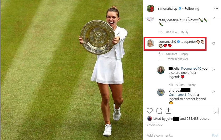 Ce mesaj a lăsat Oana Roman la această fotografie postată de Simona Halep pe Instagram. Nici Simona Gherghe nu s-a lăsat mai prejos