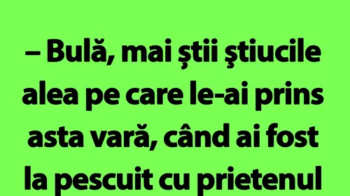 BANC | Bulă și știucile