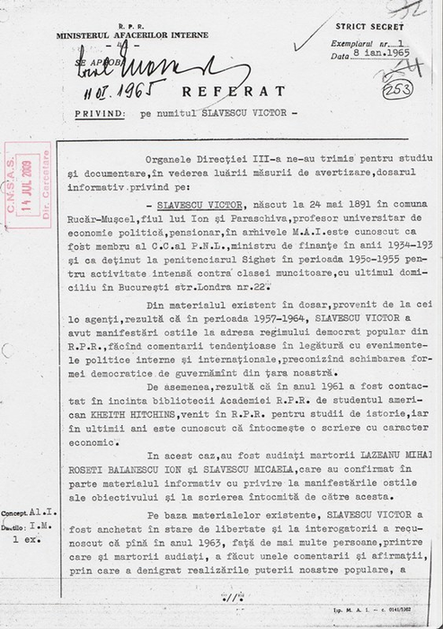 Fostul ministru nu scăpase de Securitate nici în 1965