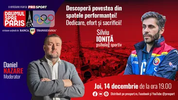 Psihologul sportiv Silviu Ioniță este invitatul emisiunii ,,Drumul spre Paris’’ de joi, 14 decembrie, de la ora 19:00