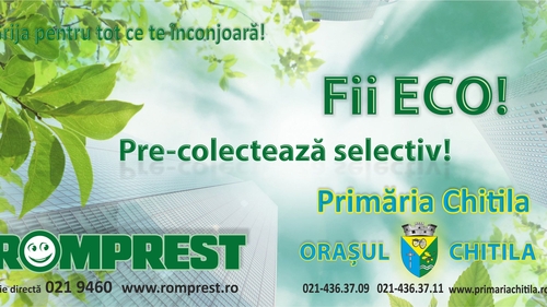 Campanie eco la Chitila! Locuitorii vor primi saci de precolectare selectiva