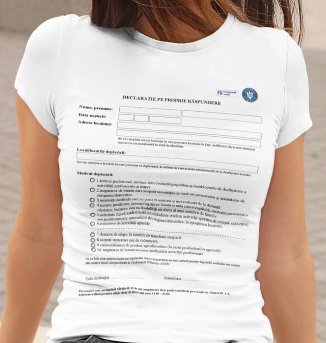 Nu e banc! A apărut tricoul imprimat cu declarația pe propria răspundere. Câți lei costă