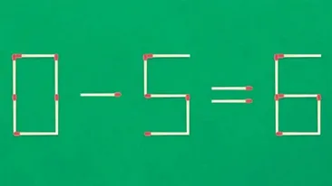 Test IQ exclusiv pentru genii | Corectați 0-5=6, mutând două chibrituri