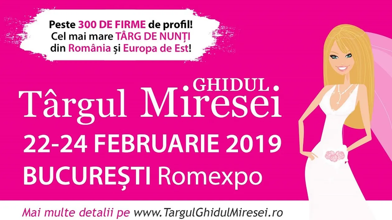 Cel mai mare târg de nunți din Europa de Est își deschide porțile în Bucureşti, la Romexpo!