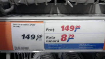 Asta e cea mai tare! Intr-un supermarket din Bucuresti se vand pantofi in rate - Cu 9 RON pe luna, iesi in oras cu adidasi de un milion jumatate