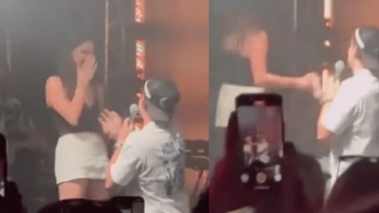 A urcat pe scenă chiar în timpul concertului și a cerut-o în căsătorie. Reacția ei nu a fost cea așteptată