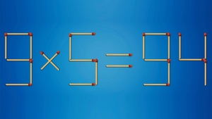 Test IQ cu chibrituri | Corectați 9 x 5 = 94, mutând un singur băț