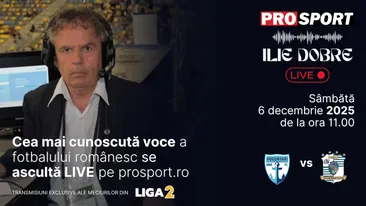Ilie Dobre comentează LIVE pe ProSport.ro meciul F.C. Voluntari - C.S.C. Dumbrăvița, sâmbătă, 6 decembrie 2025, de la ora 11:00