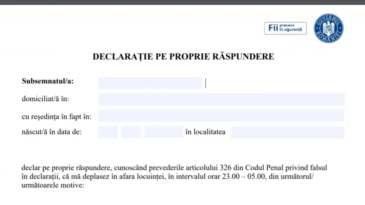 Atenție! Declarațiile pe proprie răspundere făcute pe telefon nu sunt valabile. De se cere orginalul