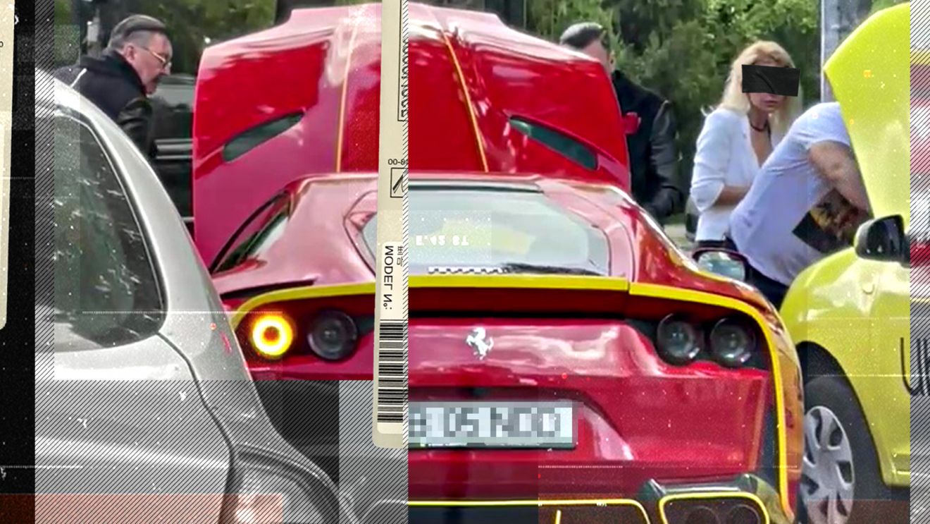 Rafinatul domn Dan a rămas din nou în pană cu Ferrari-ul. Cine l-a „salvat” pe milionar de această dată