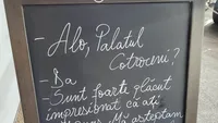 Mesaj viral apărut la intrarea unui restaurant din București. Clienții au izbucnit în râs când au văzut ce scrie: „Alo, Palatul Cotroceni?”