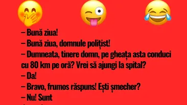 BANC | Polițistul și șoferul care se grăbea pe gheață