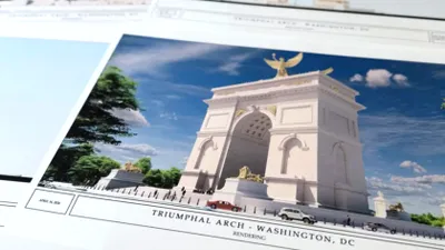 Trump vrea un arc de triumf la Washington, de aproape trei ori mai înalt decât cel din București