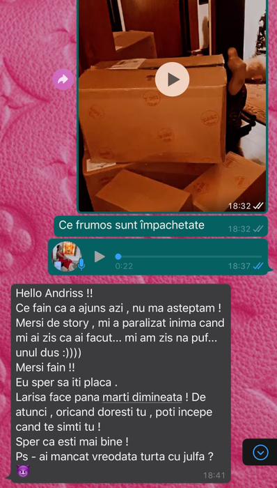 Conversația dintre Andra Voloș și tânăra care o acuză că nu a respectat barterul /  Sursă foto: CANCAN