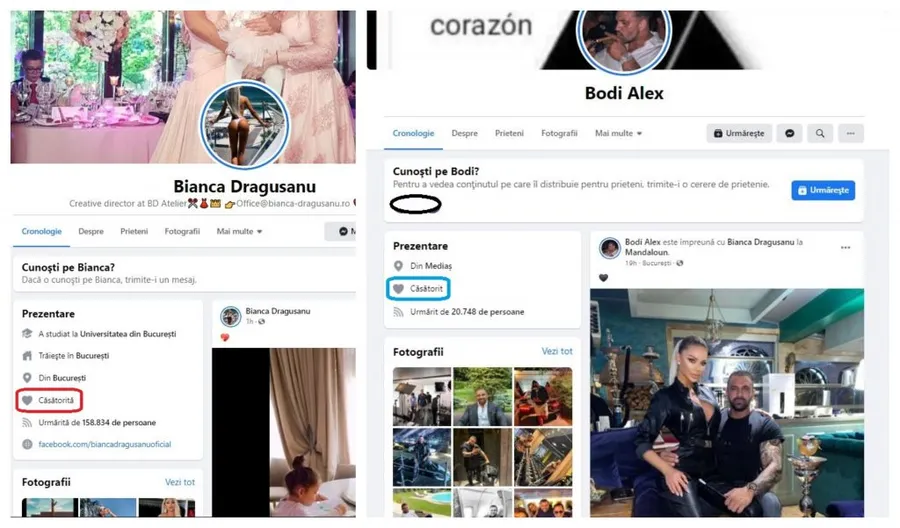 Bianca Drăgușanu și Alex Bodi și-au modificat statusul relației pe rețeaua de socializare fondată de americanul Mark Zuckerberg © Facebook