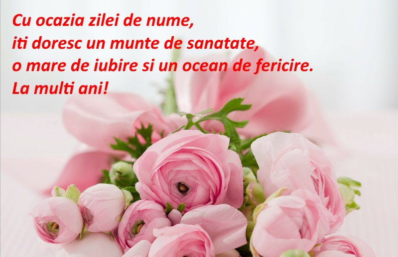 Felicitare cu trandafiri roz, de Sfintii Constantin și Elena