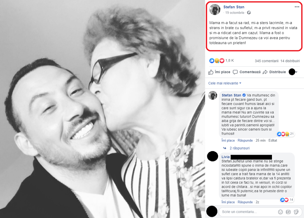 Ștefan Stan alături de mama lui
