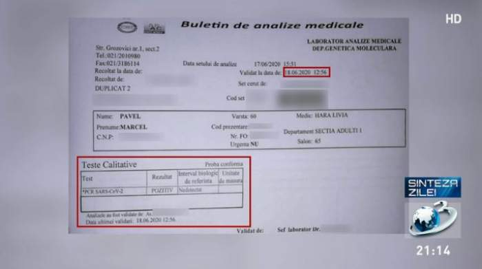 Marcel Pavel a făcut publice rezultatele testelor pentru coronavirus. Ce scrie în hârtii. FOTO