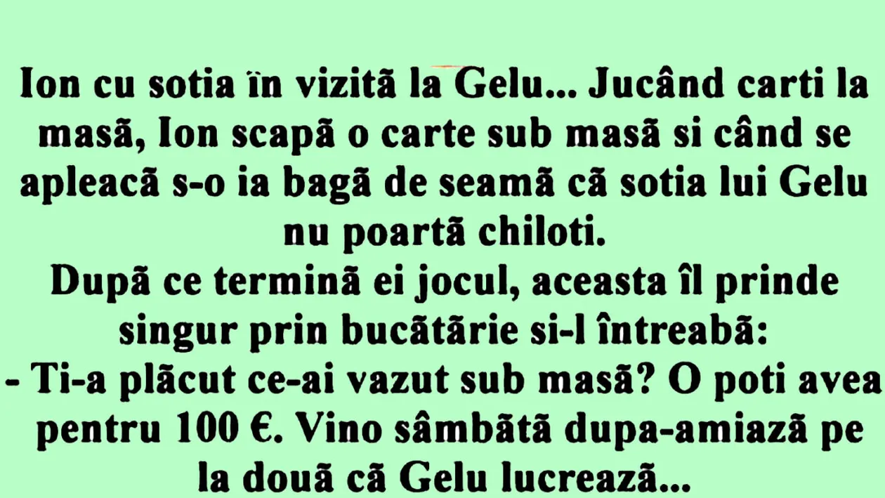 Bancul de miercuri | Gelu și soția lui Ion