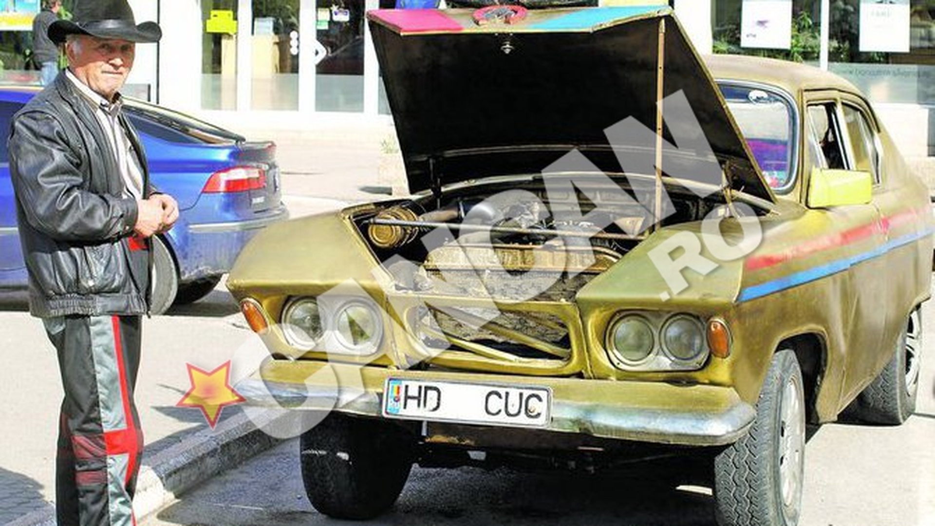 Un hunedorean care si-a construit singur un vehicul cu coarne de bivol renunta la piesa de colectie! Vinde masina la pachet cu garajul