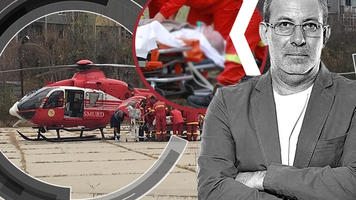 Primele imagini cu Florin Busuioc după ce a făcut infarct. A fost adus în București cu un elicopter SMURD