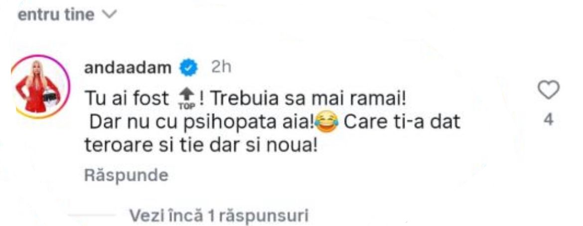 Anda Adam a jignit-o grav pe Mara Bănică