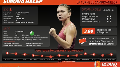(P) Şansele Simonei Halep la Turneul Campioanelor de la Singapore