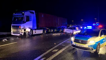 Accident cu multiple victime pe A3, zona Ștefăneștii de Jos. Au fost solicitate patru ambulanțe | FOTO + VIDEO