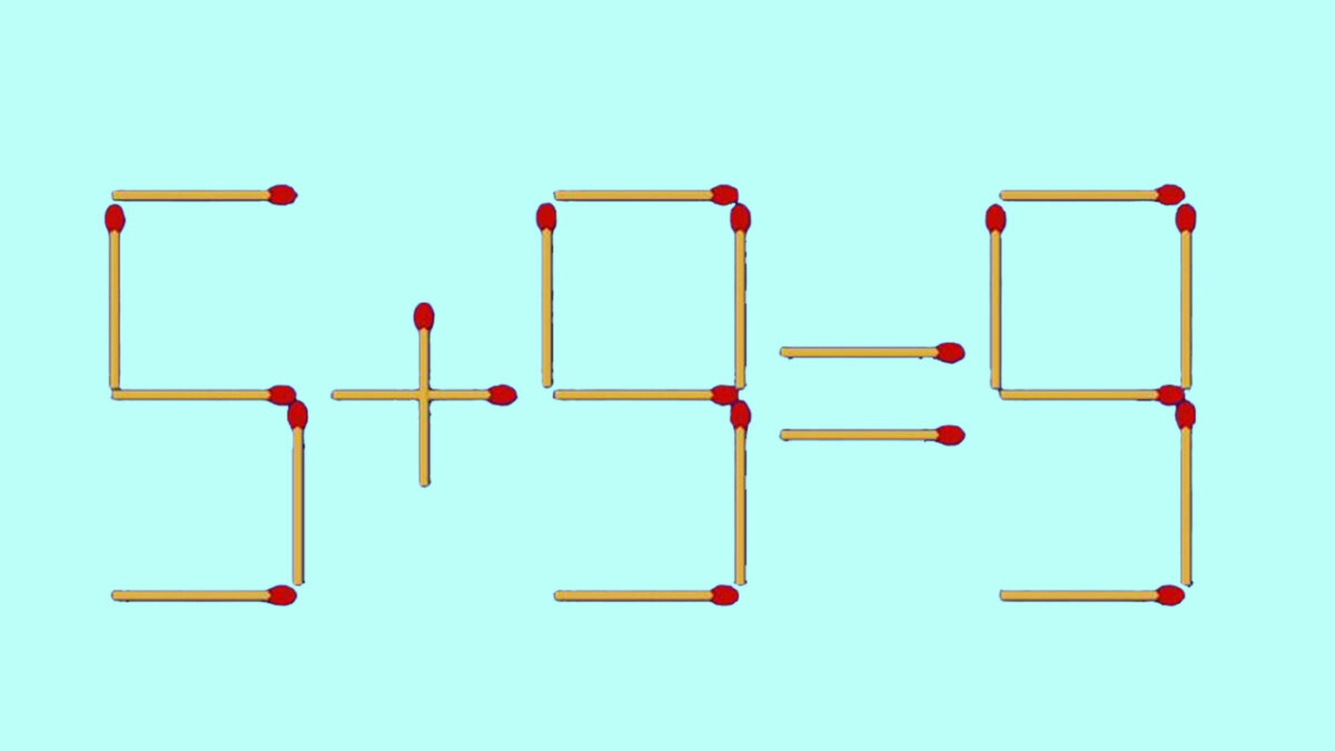Test de inteligență cu chibrituri | Corectați 5+9=9 mutând un singur băț!
