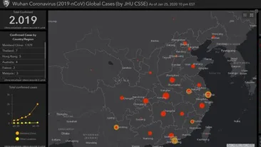 Harta care marchează în timp real răspândirea coronavirusului în întreaga lume