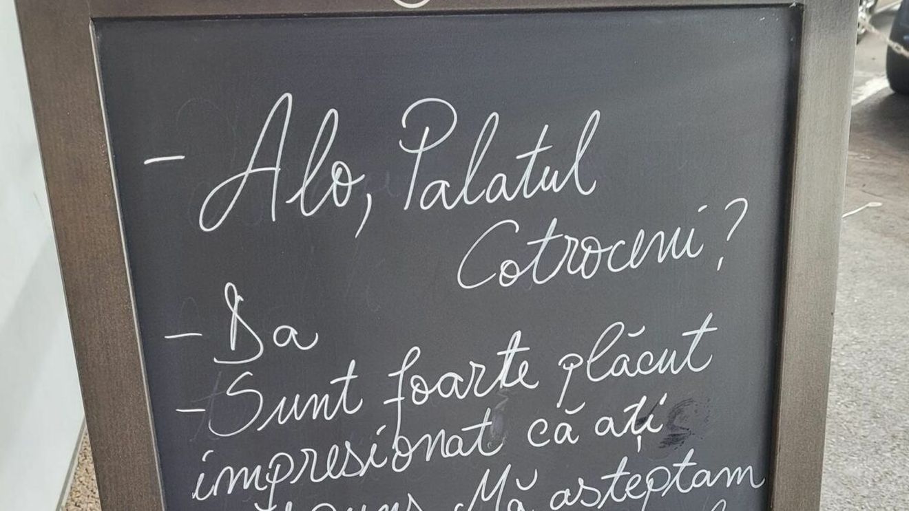 Mesaj viral apărut la intrarea unui restaurant din București. Clienții au izbucnit în râs când au văzut ce scrie: „Alo, Palatul Cotroceni?”
