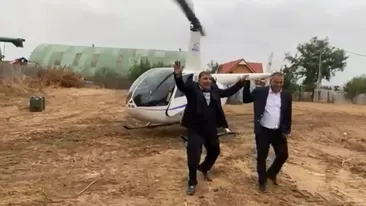Primarul dintr-o localitate din Dolj, dus la nuntă cu elicopterul. „Barem dacă oi pica, să pic, dă-mă dreacu”