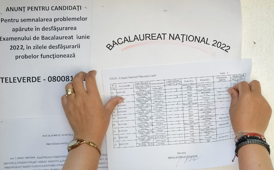 Elevii își pot afla notele la BAC utilizând codul individual primit la prima probă