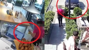 Momentul în care o femeie cu un Mercedes de zeci de mii de euro fură o pușculiță cu 20 de lei dintr-o cofetărie din Sibiu. VIDEO