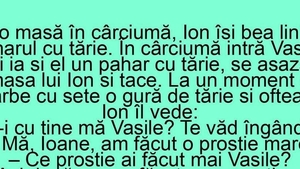 BANCUL ZILEI | La o masă în cârciumă, Ion își bea liniștit paharul cu tărie