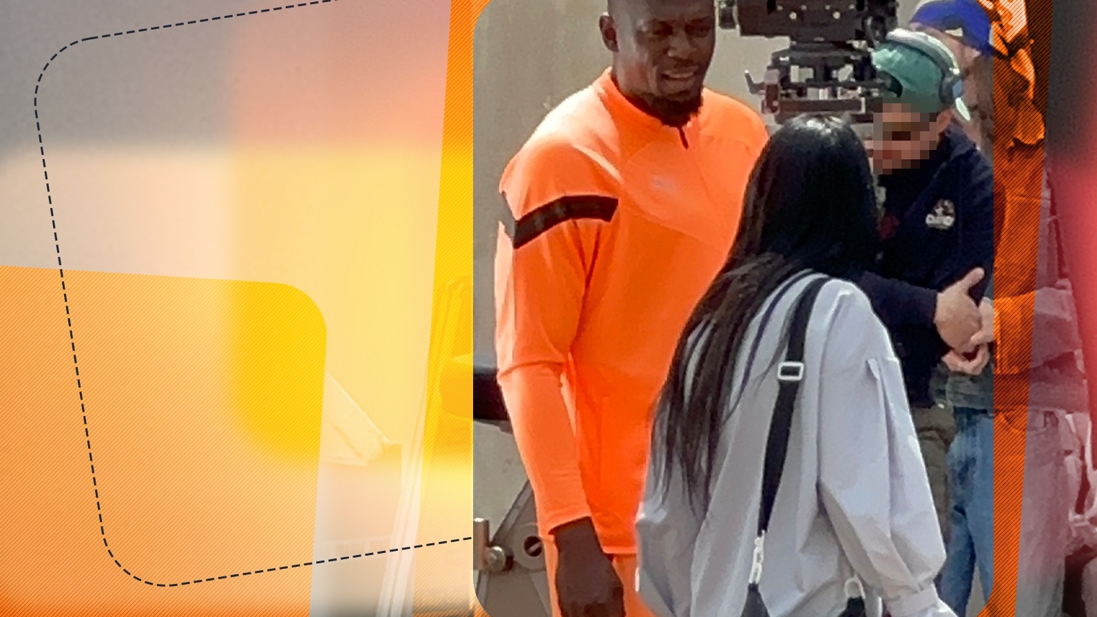 Usain Bolt a făcut show la filmări și a cucerit-o pe colega de platou. Cel mai rapid om din lume a întors toate privirile pe Calea Victoriei