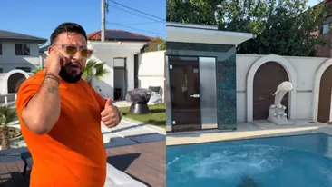 Cum arată curtea lui Costel Biju? Piscina uriașă are un design deosebit