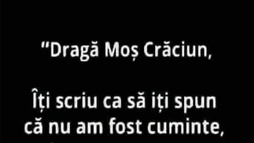 BANCUL ZILEI | "Dragă Moș Crăciun"