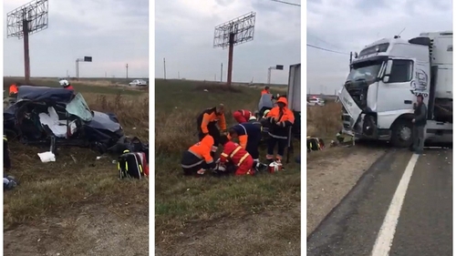 Accident înfiorător în apropiere de Craiova! Doi soți au murit, după ce mașina lor s-a izbit de un tir