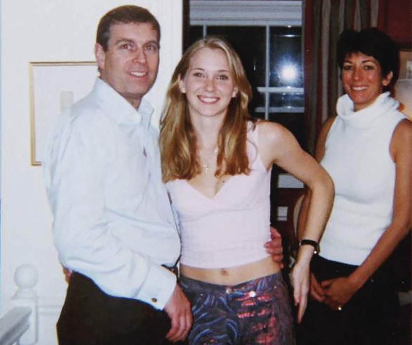 Prințul Andrew, Virginia Giuffre și Ghislaine Maxwell. Foto: Profimedia