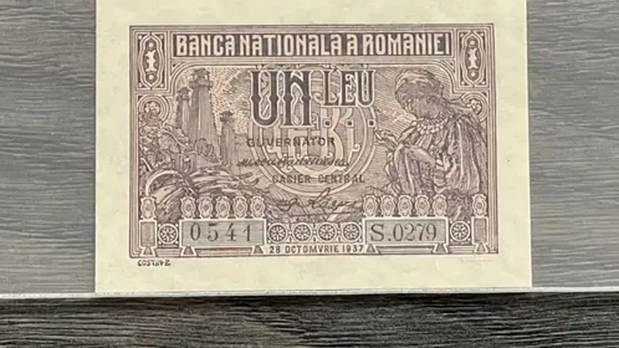 Caută și vezi dacă ai pe acasă! Cu câți lei se vinde în 2022 o bancnotă de 1 leu de pe timpul Regelui Carol al II-lea