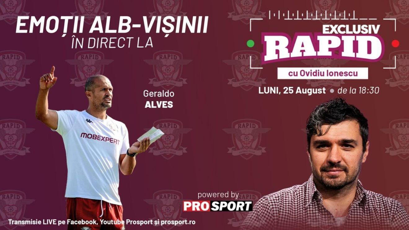 Vineri avem RAPID - UȚA, iar astăzi avem "EXCLUSIV RAPID", în direct pe YouTube - ProSport, de la ora 18:30