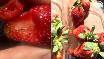 Descoperire înspăimântătoare! Ace de cusut ascunse în căpșune vândute la supermarket