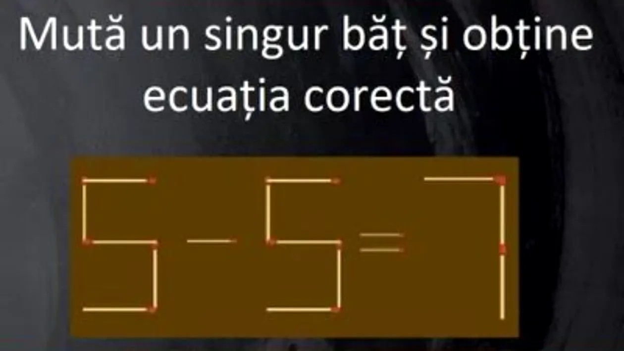 Test de inteligență | Ecuația 5-5=7 poate fi rezolvată printr-o mutare simplă. Ți-ai dat seama care este?