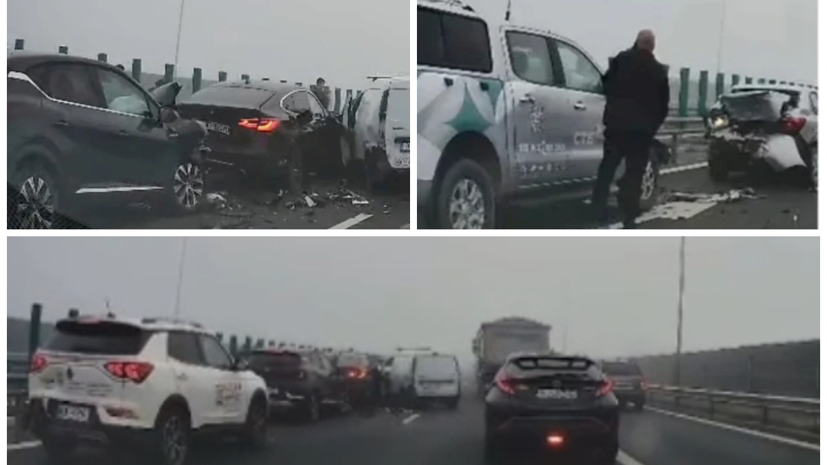 Carambol pe autostradă, lângă Capitală! Zeci de mașini au fost implicat într-un accident grav. Numeroși răniți