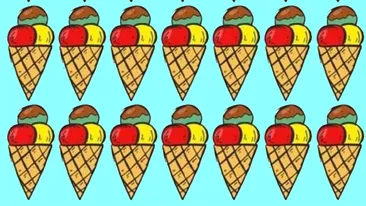 Test de logică | Găsiți înghețata diferită de celelalte!