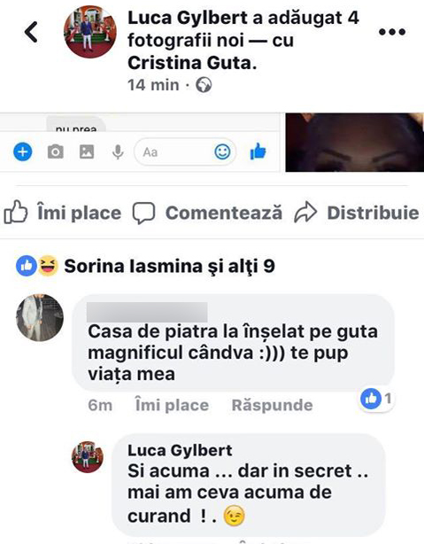 Soţia lui NICOLAE GUŢĂ, trădată de amant! Bărbatul a făcut publice mesajele dintre el şi CRISTINA