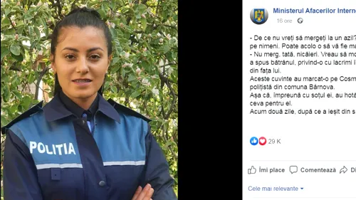 Îți dau lacrimile! Ce a făcut o polițistă din Iași pentru un bătrân singur: ”Vreau să mor în patul meu!”