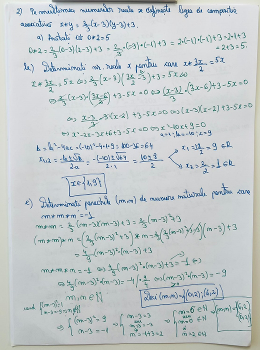 Subiectul II la Matematică, specializarea Mate-Info