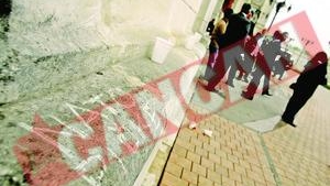 Injuratura la adresa NATO pe peretii Parlamentului